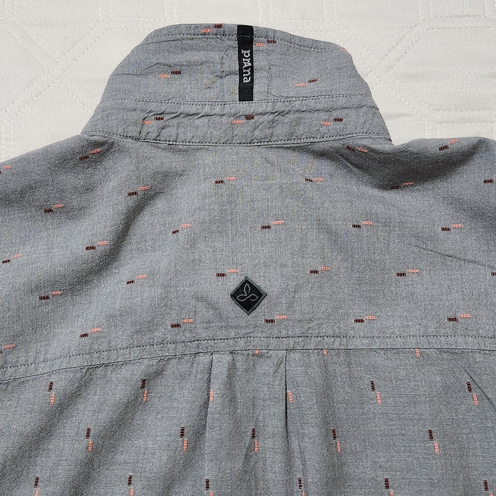 Prana Broderick Gray Button-Down Patterned Men's … - image 5